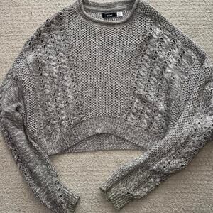 Bdg grey knit sweater cropped loose